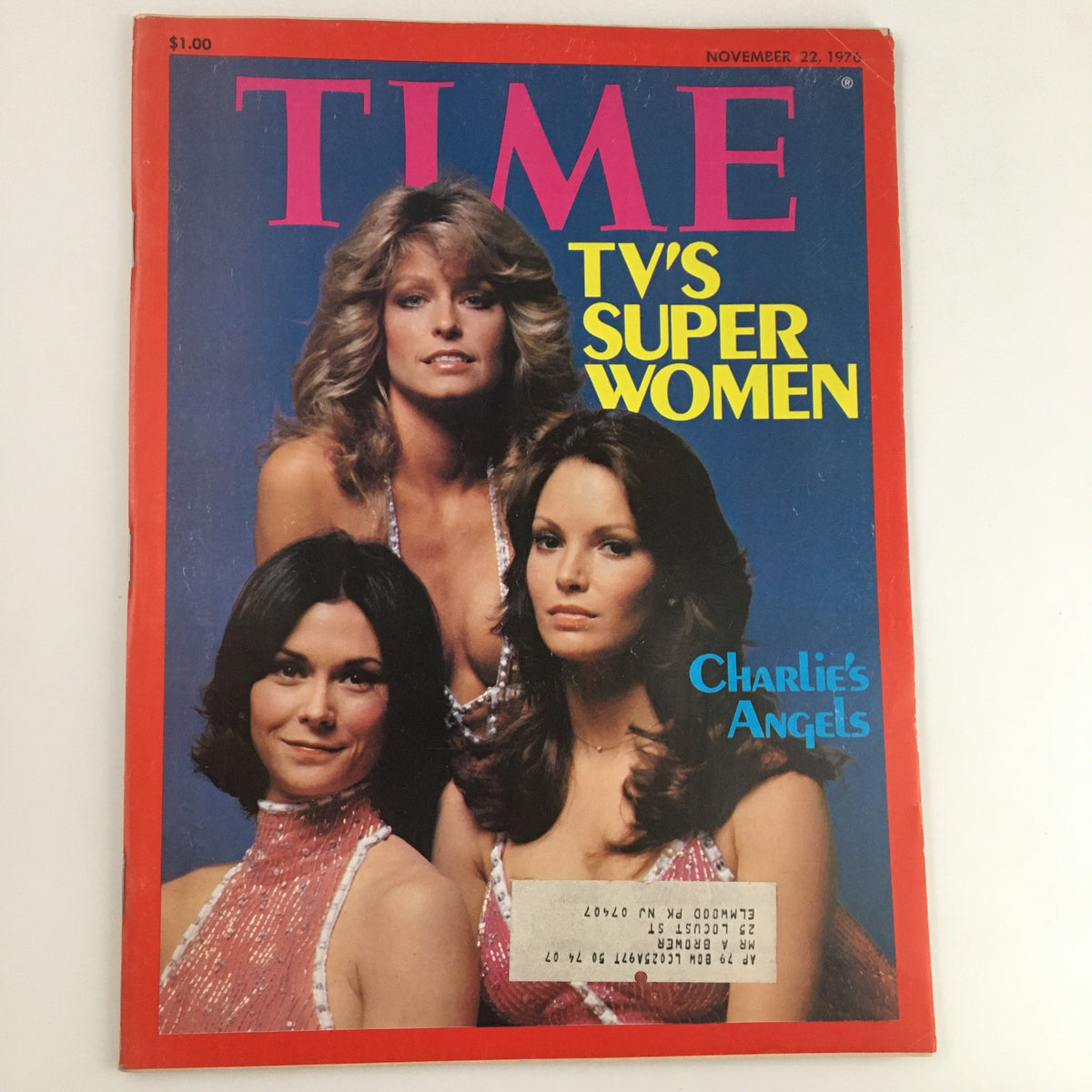 Time Magazine cover from November 22, 1976, featuring the title 'TV's Super Women,' showcasing the iconic female characters from Charlie's Angels.