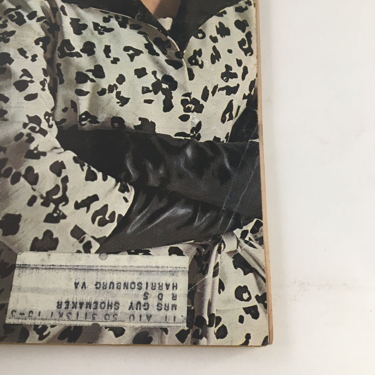 Close-up of the cover of Redbook Magazine March 1963, highlighting the fashion details of the model's outfit and the address label.