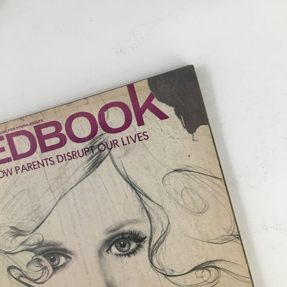 Close-up of the cover of Redbook Magazine May 1969, Volume 133 No. 1, showcasing the title and an artistic illustration of a woman, emphasizing the theme 'How Parents Disrupt Our Lives'.