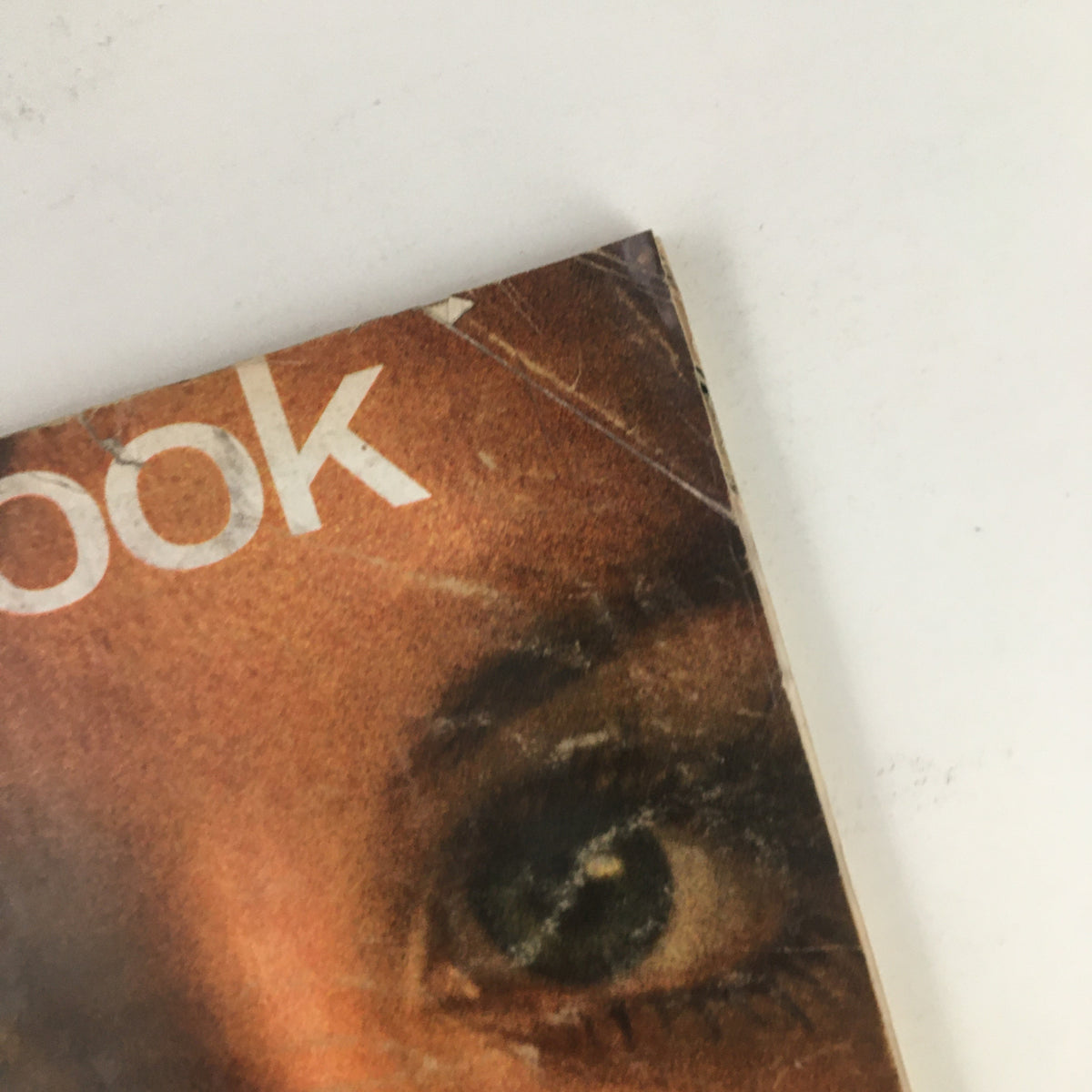top corner of Redbook Magazine March 1969 cover, emphasizing the title in large font and a detailed view of the vintage design accompanying the photo of Scotia McRae.