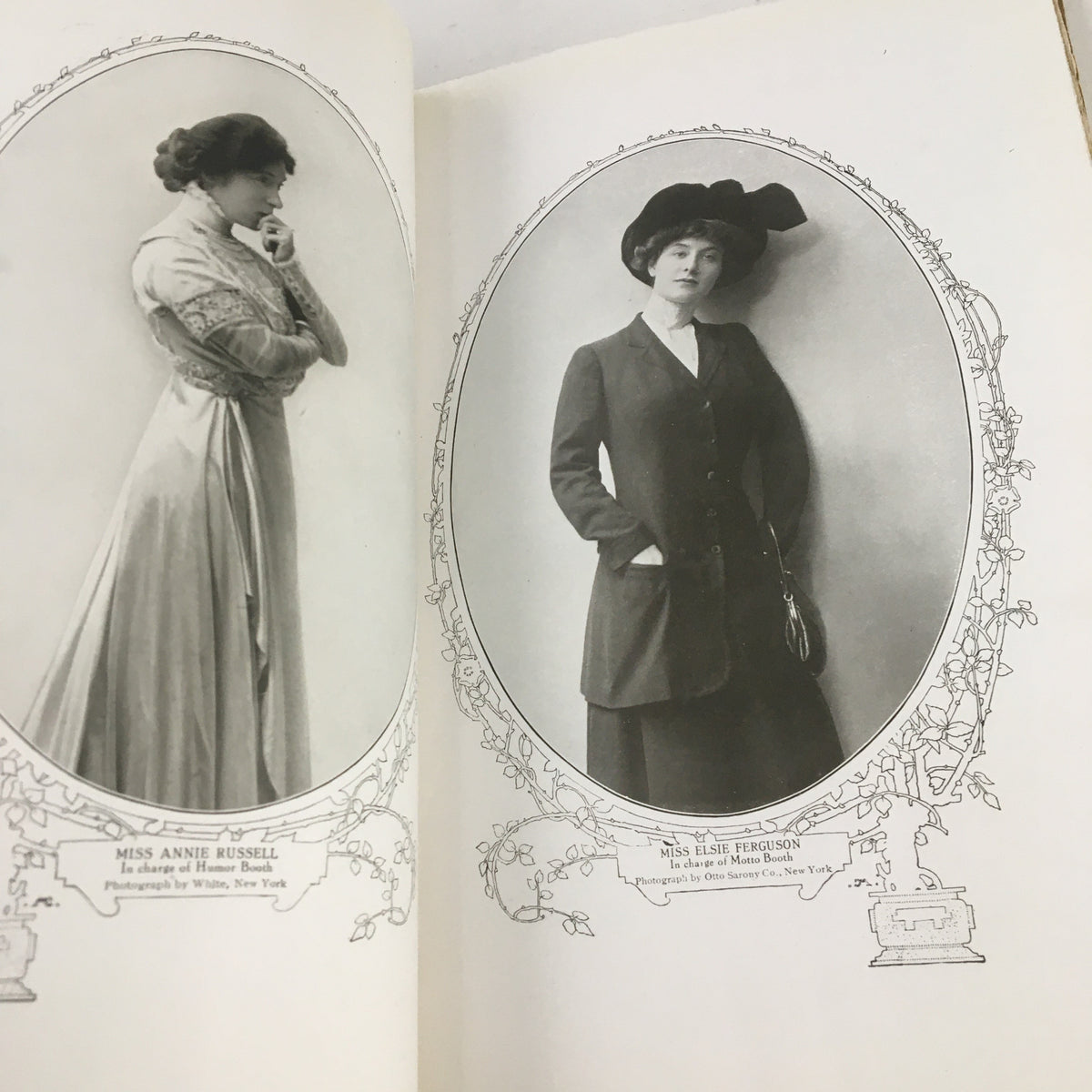 Black and white portraits of Miss Anne Russell and Miss Elsie Ferguson in The Redbook Magazine May 1910.