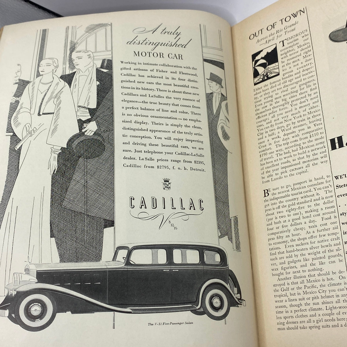 Advertisement page showcasing a distinguished Cadillac motor car from The New Yorker Complete Magazine March 19, 1932.