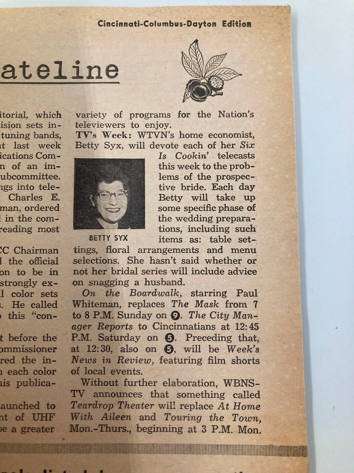 Cincinnati-Columbus-Dayton edition of TV Guide Magazine May 28 1954, featuring an article about Betty Syx's cooking show and television programming highlights for the week.
