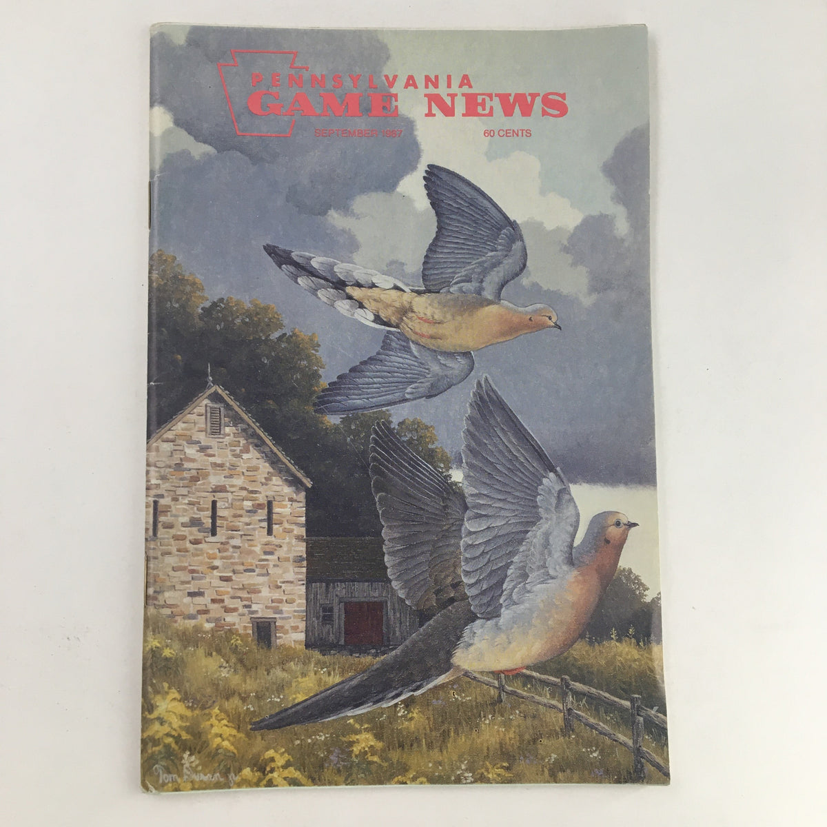 Cover of the Pennsylvania Game News magazine from September 1987 featuring illustrations of birds and a rustic barn.