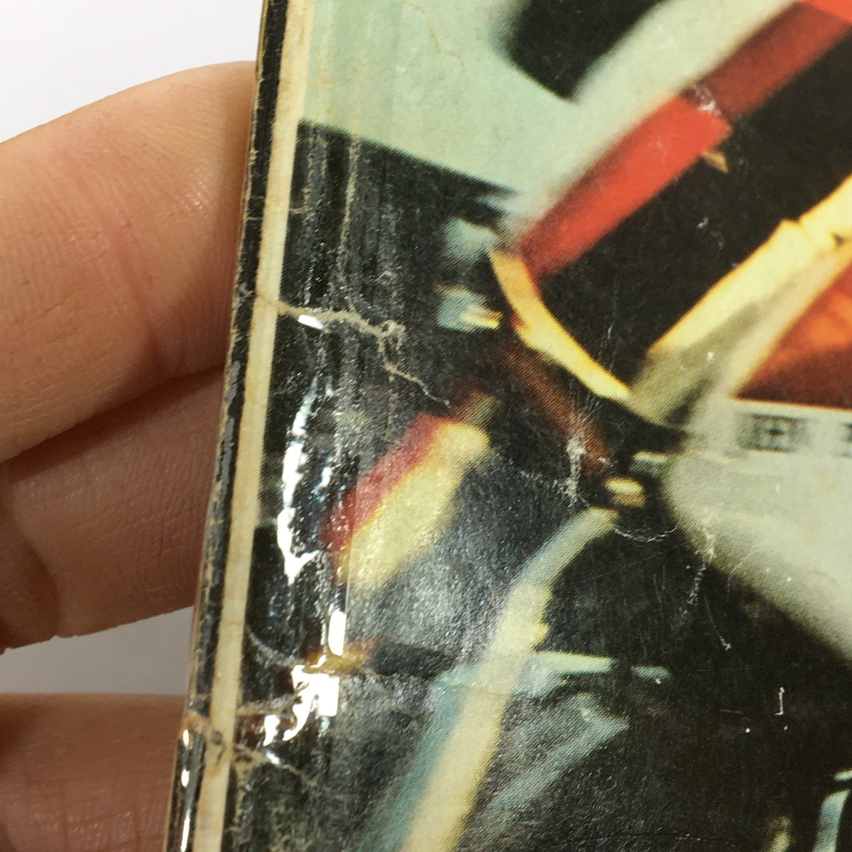 Detailed image of the edge of VTG Cycle Magazine December 1974, displaying its vintage condition and aesthetic charm.