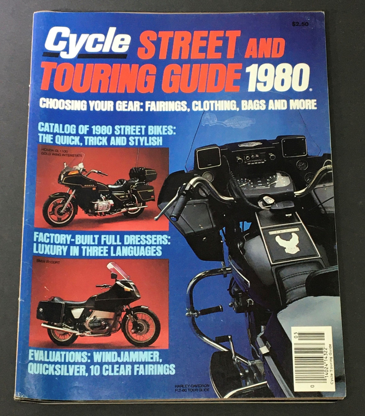 Cover of VTG Cycle Magazine 1980 - Street and Touring Guide featuring street bike catalog, showcasing a selection of 1980 street bikes, including images of motorcycle models and accessories.