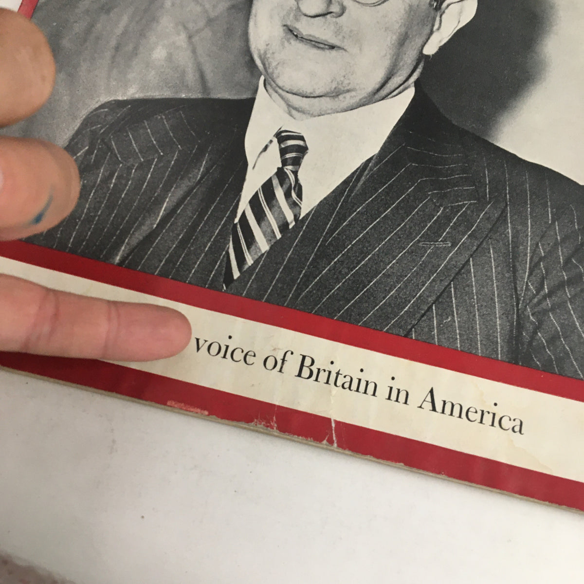 Close-up of the Newsweek Magazine cover from November 6, 1939 highlighting the text 'voice of Britain in America' along with Lord Lothian's portrait.
