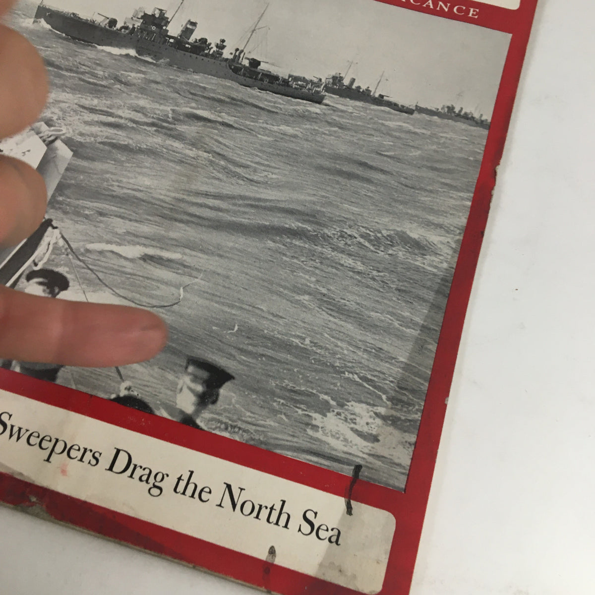 Close-up view of Newsweek Magazine's cover from December 4, 1939, highlighting the text 'Sweepers Drag the North Sea' alongside a naval scene.