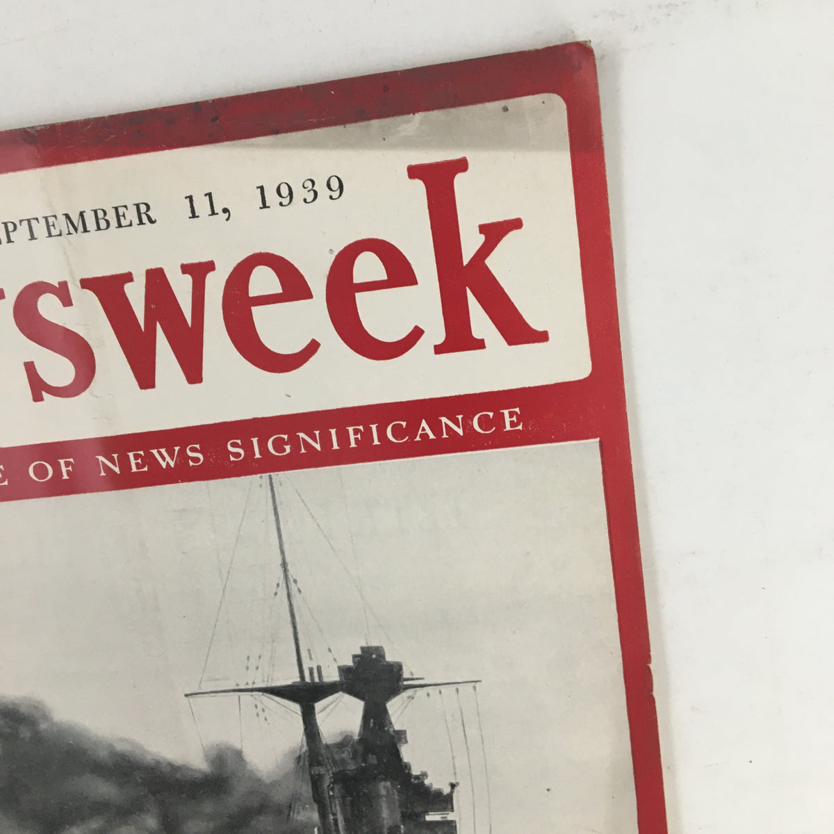 Cover of Newsweek Magazine dated September 11, 1939 featuring a captivating story on the British Navy engaged in actions off Skagerrak.