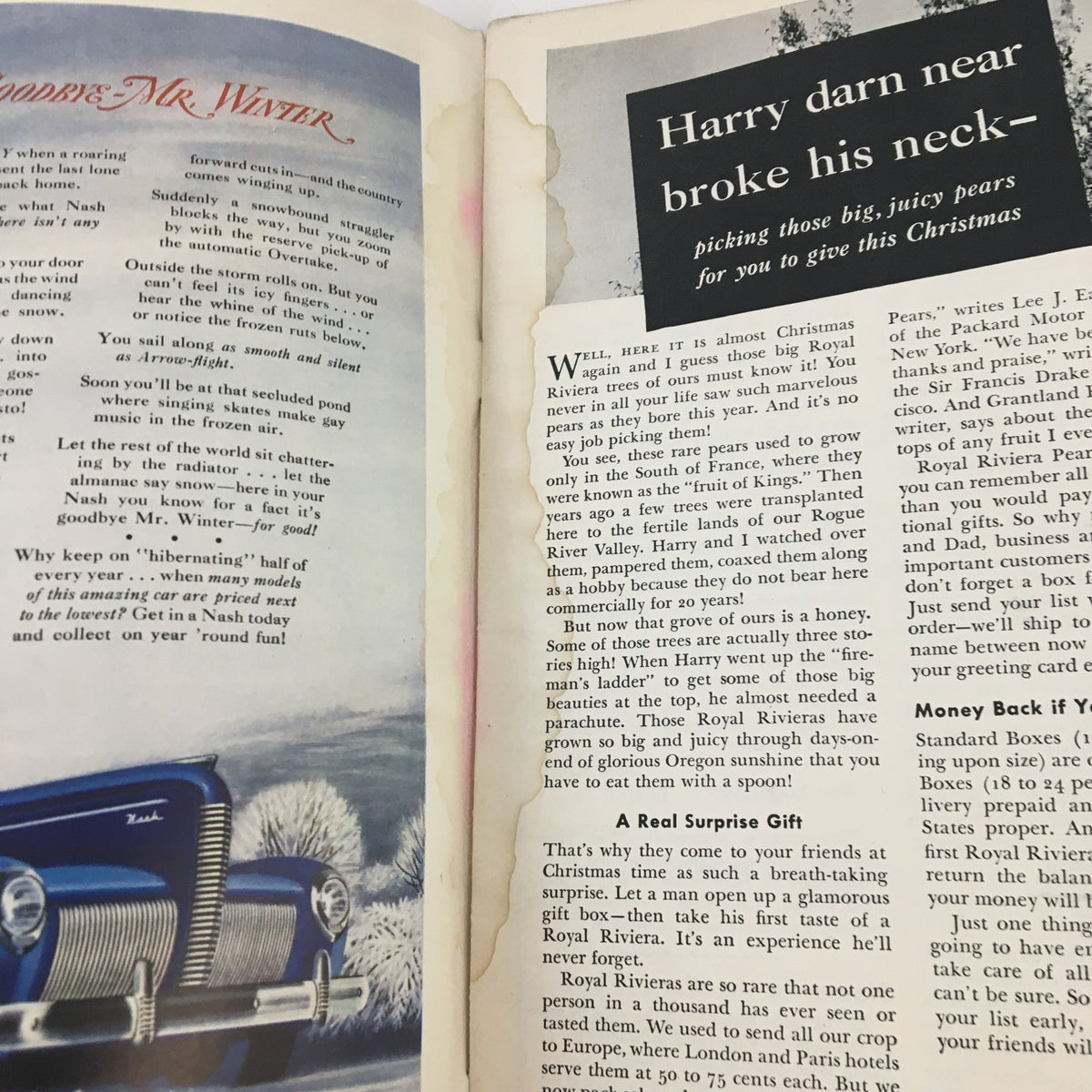 Interior page of Newsweek Magazine November 27, 1939, highlighting advertising content along with historical text, contextualizing the period's print media.