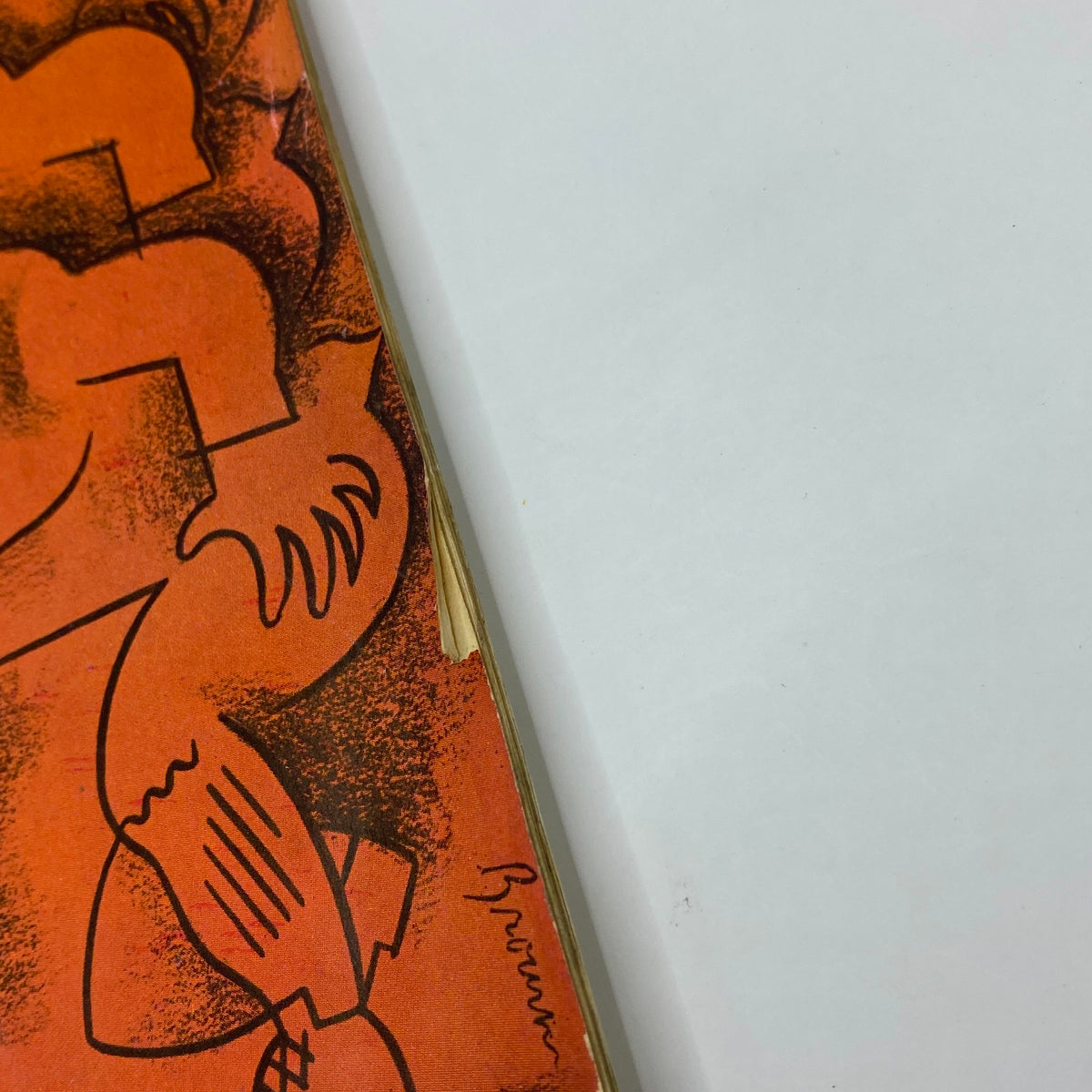 Close-up of the signature on the cover art of The New Yorker Complete Magazine November 28, 1931, by illustrator Harry Brown, highlighting the detail of the vintage design.