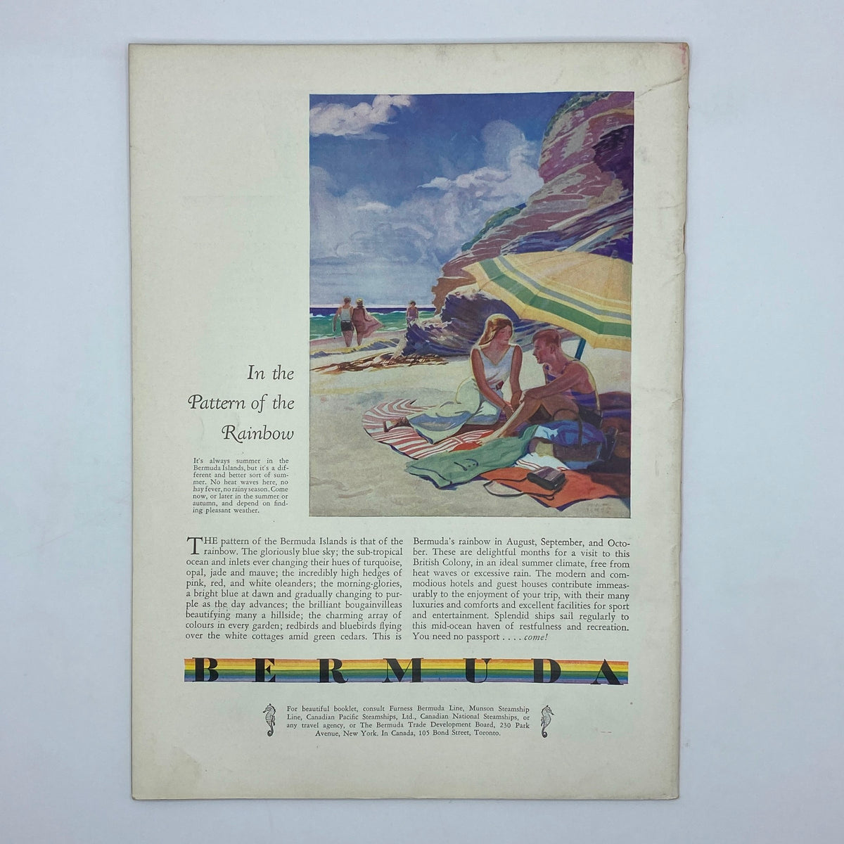 The New Yorker Complete Magazine August 15, 1931 Theodore Haupt Cover featuring an outdoor scene advertisement for Bermuda.