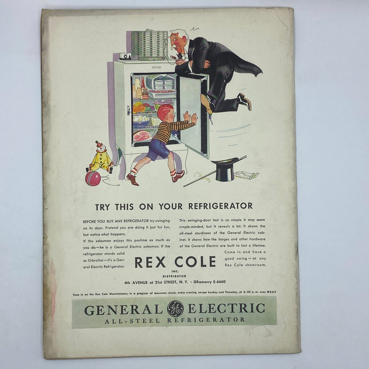 Vintage advertisement for General Electric refrigerators in The New Yorker magazine from January 30, 1932.