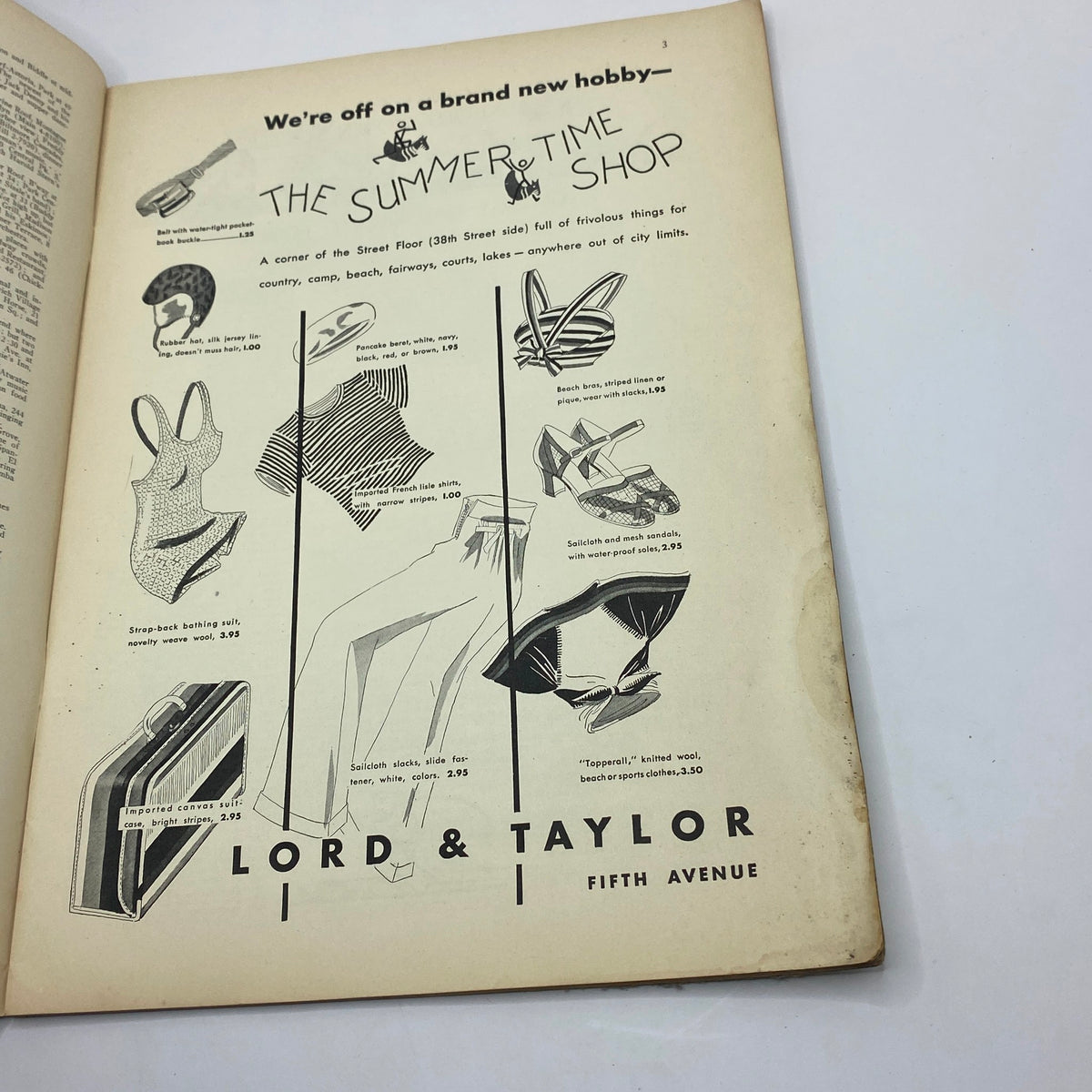 Another interior page from The New Yorker Complete Magazine June 18, 1932, highlighting a 'Summer Time Shop' advertisement with fashion illustrations and product details.