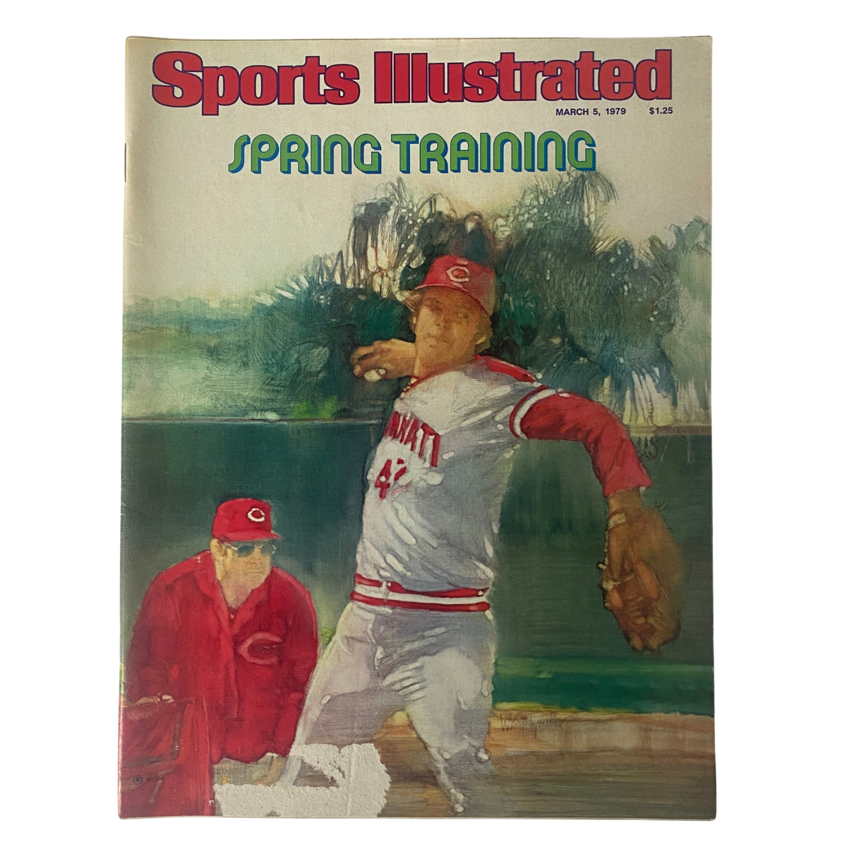 Cover of Sports Illustrated Magazine, March 5, 1979, Vol. 50 No. 10, featuring a painting of a baseball player in action during spring training.