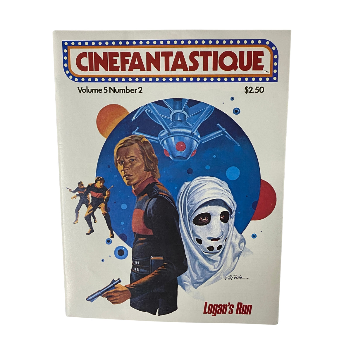 Cinefantastique Magazine Fall 1976 Vol 5 No. 2 cover featuring characters from Logan's Run and artistic elements in vibrant colors.