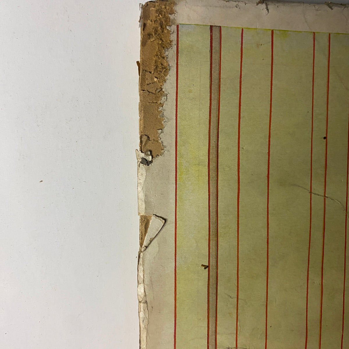 Damaged side view of the back cover of People's Stories Magazine, March 1, 1923, showing wear and age-related deterioration.