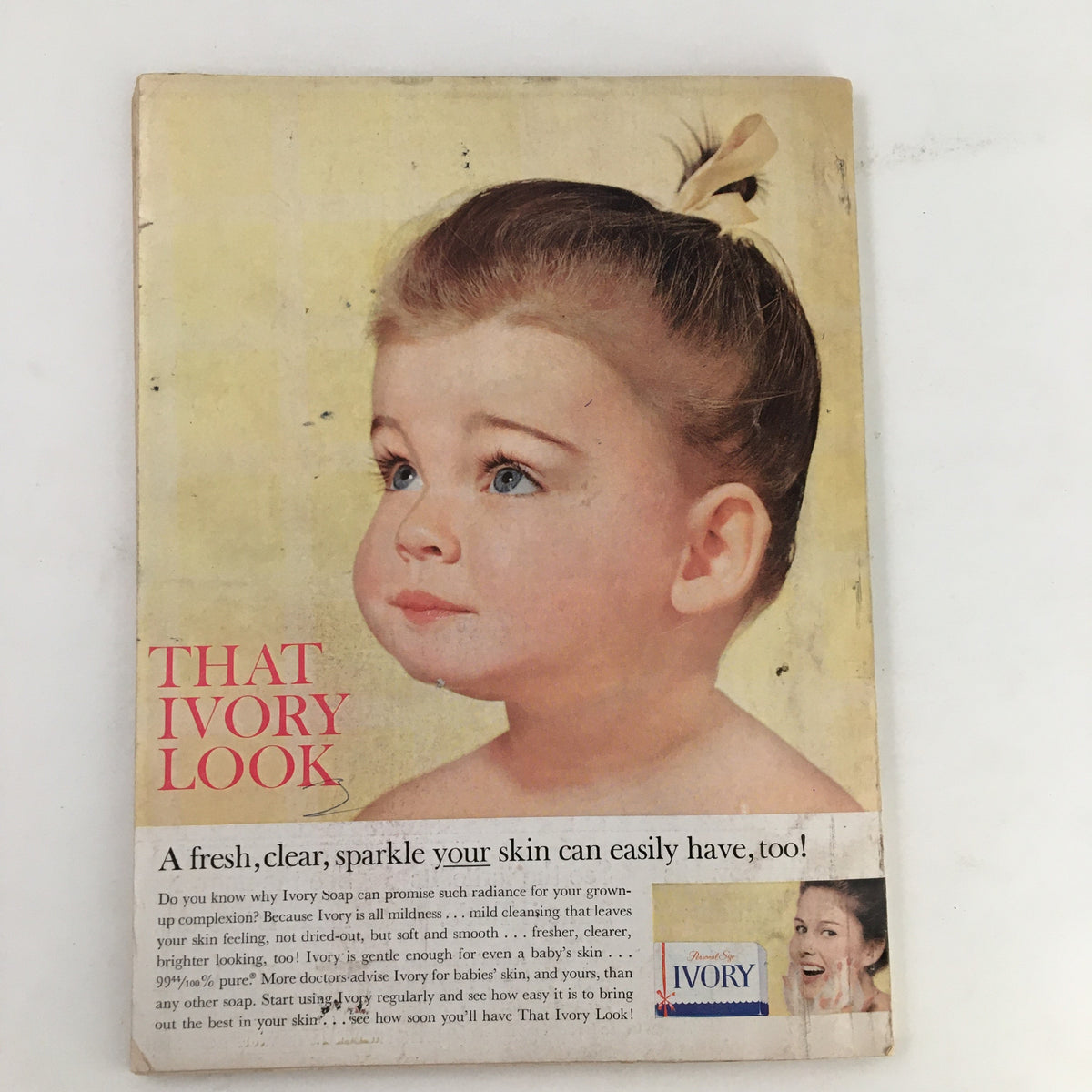 Back cover of Good Housekeeping Magazine March 1962 featuring an advertisement for Ivory soap, promoting clear skin with the phrase 'That Ivory Look'.