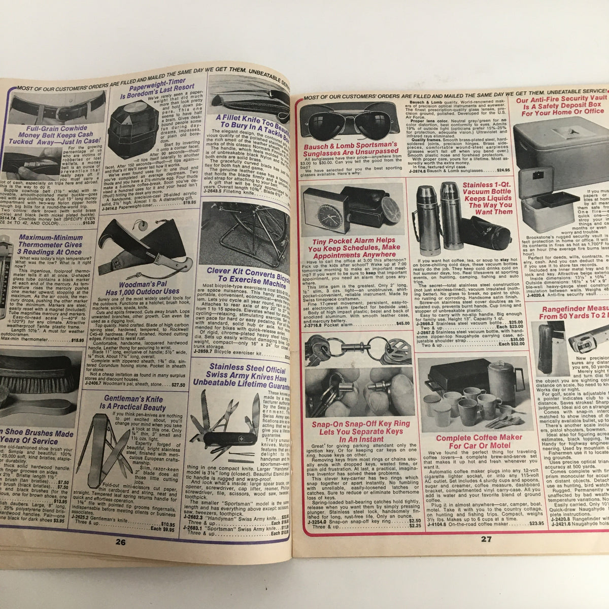 1976 Brookstone Hard-To-Find-Tools and Other Fine Things Catalog 123C, showcasing an array of unique gadgets and outdoor tools.