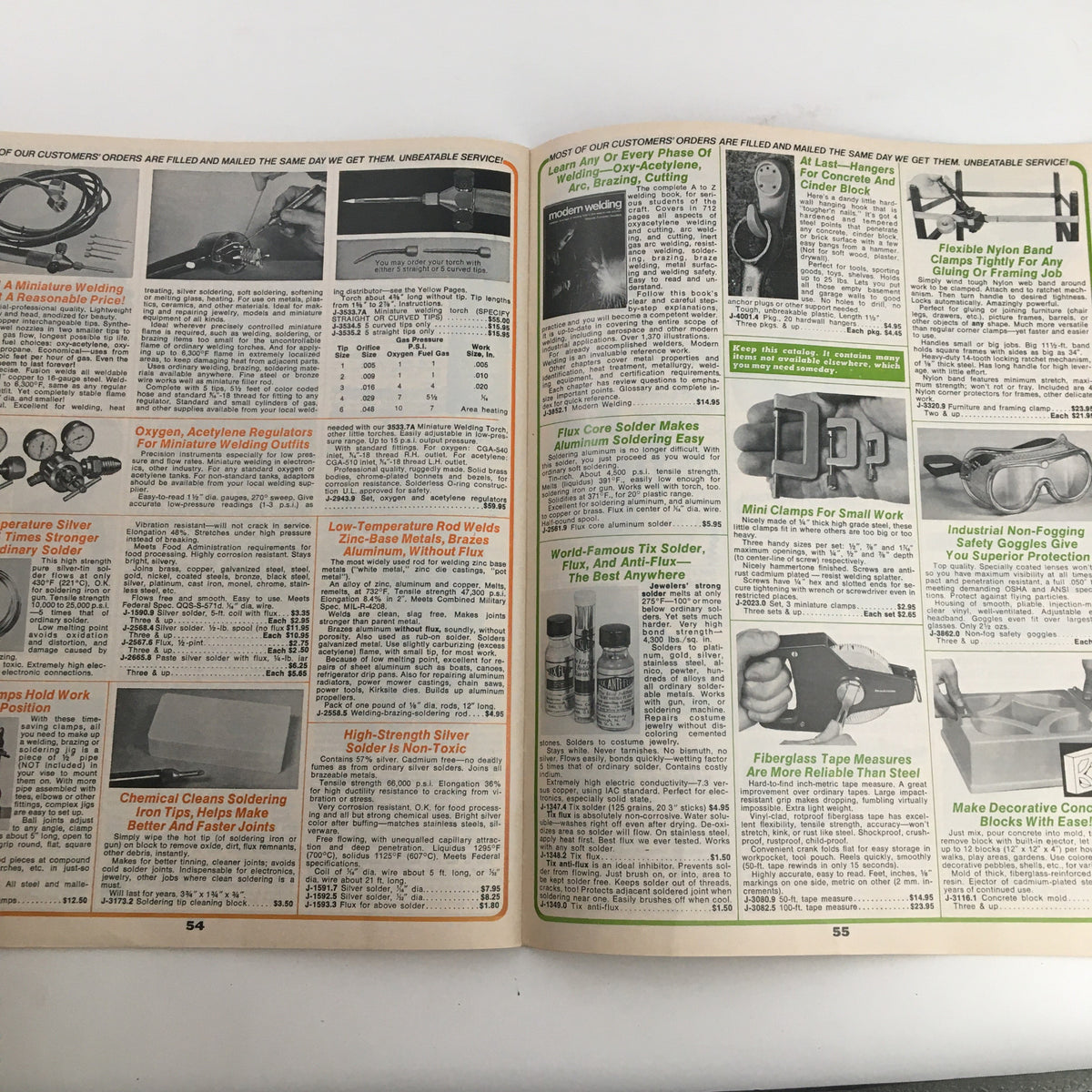 1976 Brookstone Hard-To-Find-Tools and Other Fine Things Catalog 123C, displaying pages with diverse household and crafting tools for sale.
