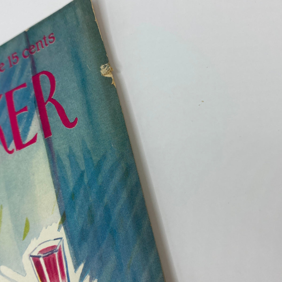 Close-up view of the vintage cover featuring the title 'The New Yorker' from the magazine dated February 24, 1934, showcasing Garrett Price's artwork.