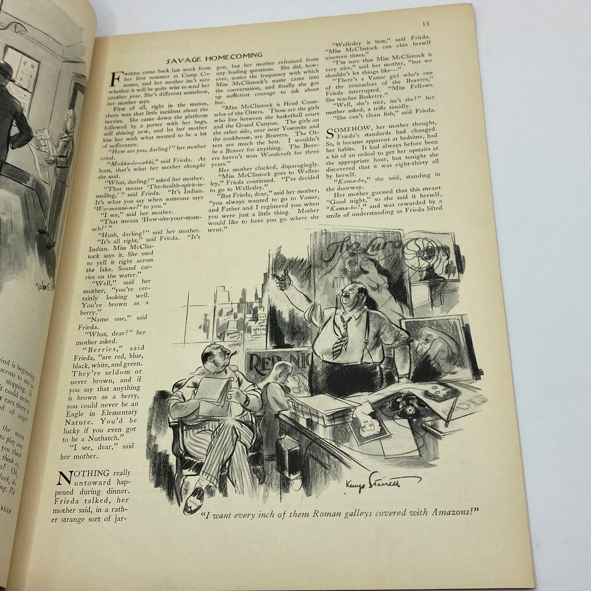 Page from The New Yorker September 2, 1933 displaying a story accompanied by an illustration, part of the magazine's unique blend of literature and art.