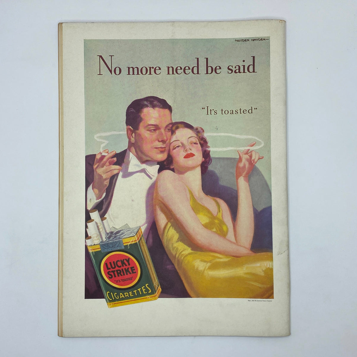 Advertisement page from The New Yorker complete magazine June 24, 1933, featuring a vintage Lucky Strike cigarette ad with a couple elegantly posed, emphasizing the tagline 'It's toasted'.