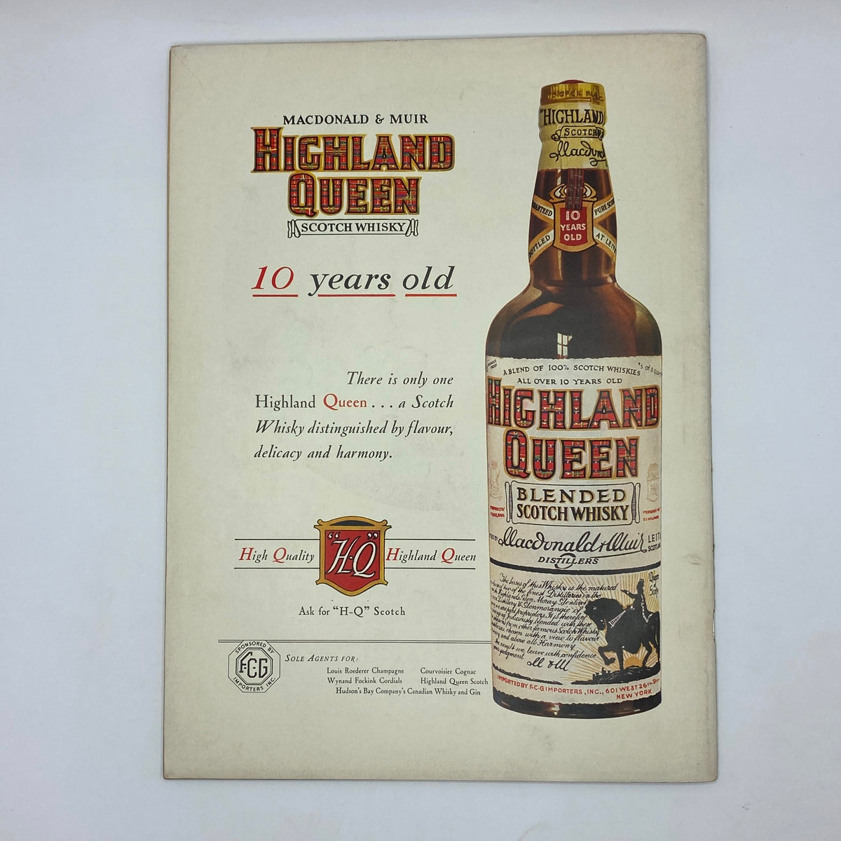 Advertisement for Highland Queen Scotch Whisky from The New Yorker magazine February 16, 1935, highlighting the product's quality and age.