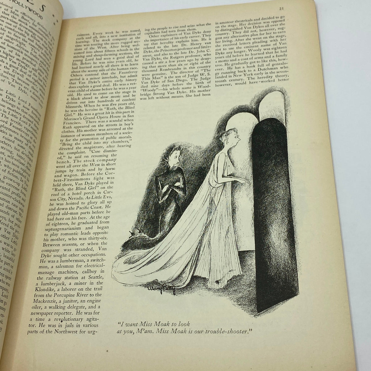Illustration from The New Yorker magazine, September 28, 1935, depicting a dramatic scene, highlighting the artistic styles and storytelling of the era.