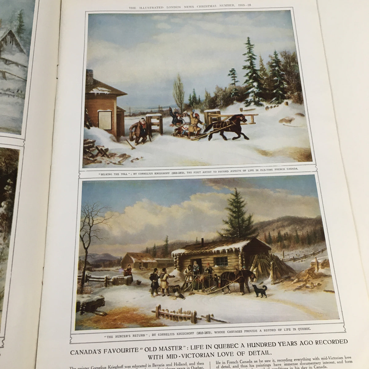The Illustrated London News November 19 1953 A River Pageant - Additional winter artwork by Cornelius Krieghoff, illustrating life in early Quebec.