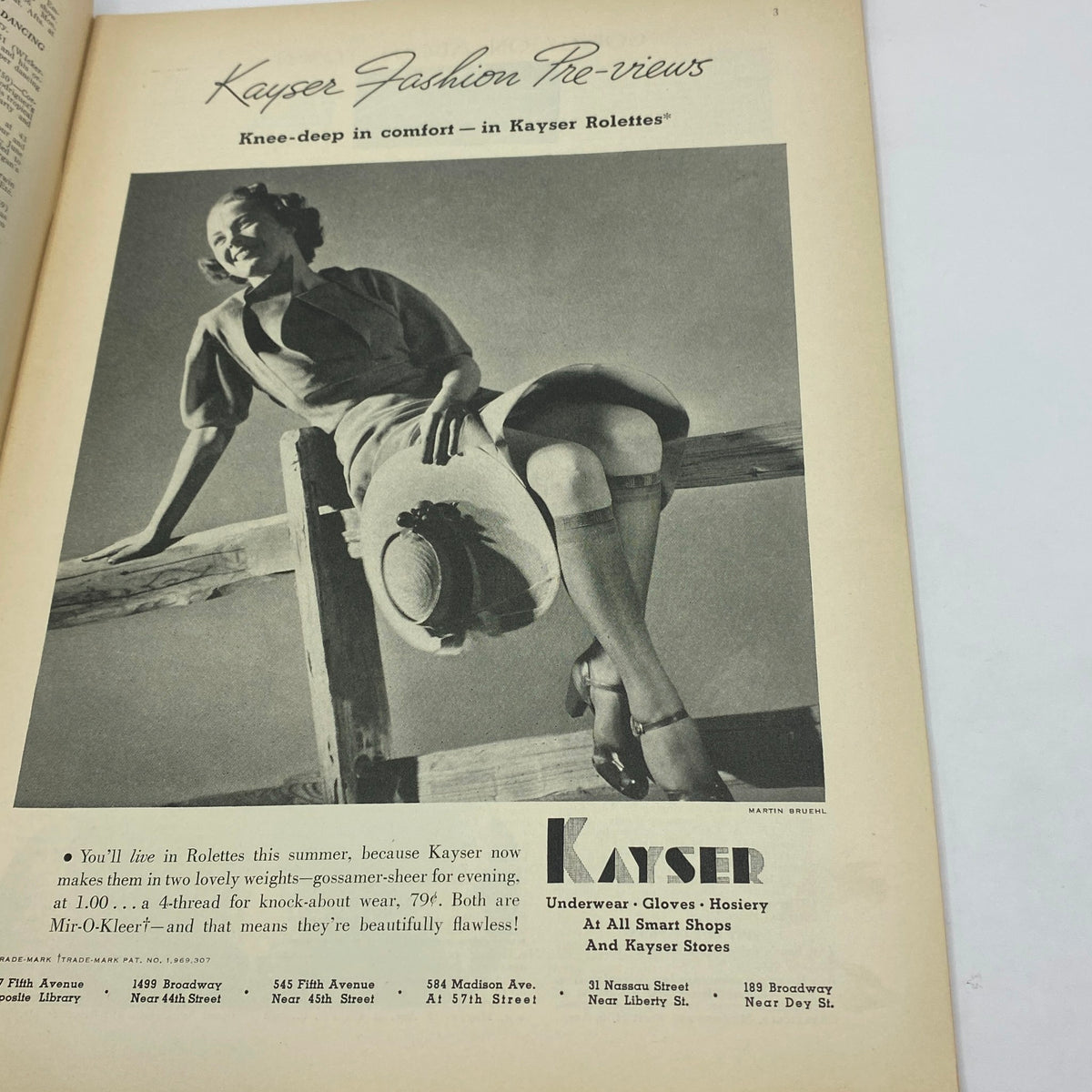 Kayser Fashion advertisement featuring models in Kayser Rolette undergarments from The New Yorker Complete Magazine June 6, 1936.