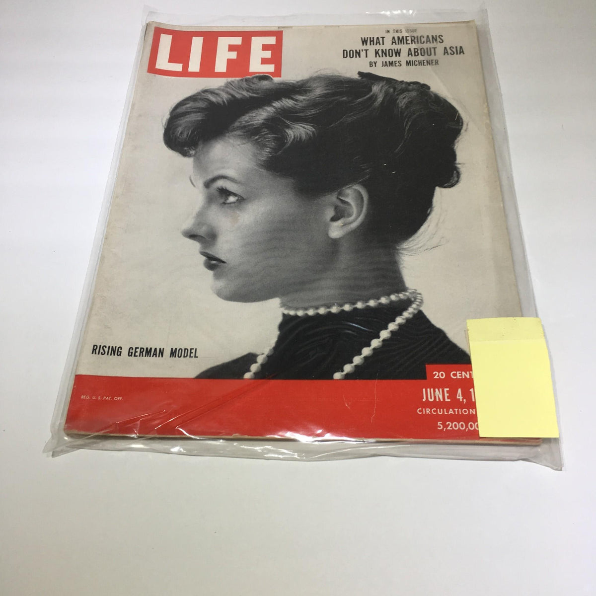 Vintage Life Magazine cover from June 4, 1951 featuring a rising German model, showcasing the post-war fashion trends and cultural moments of the early 1950s.