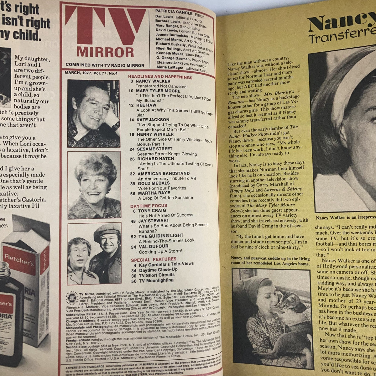 Vintage TV Mirror Magazine March 1977 Vol 77 No. 4 Mary Tyler Moore No Label
