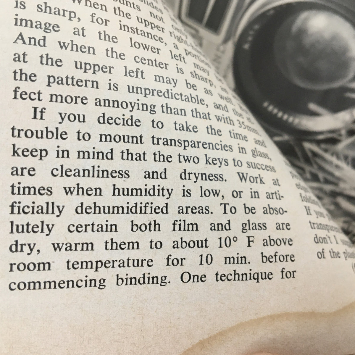 Detailed text from Modern Photography Magazine October 1967 discussing techniques for mounting transparencies in photography.