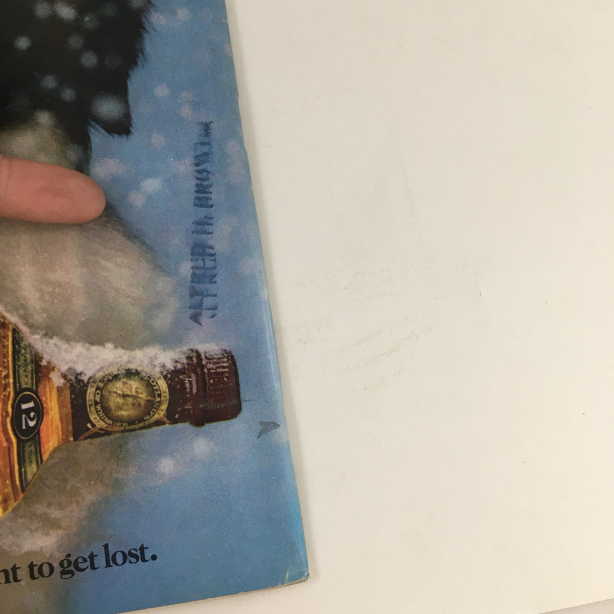 Back cover of Sports Illustrated February 9, 1981 with a vintage design, featuring an address label and a small advertisement.