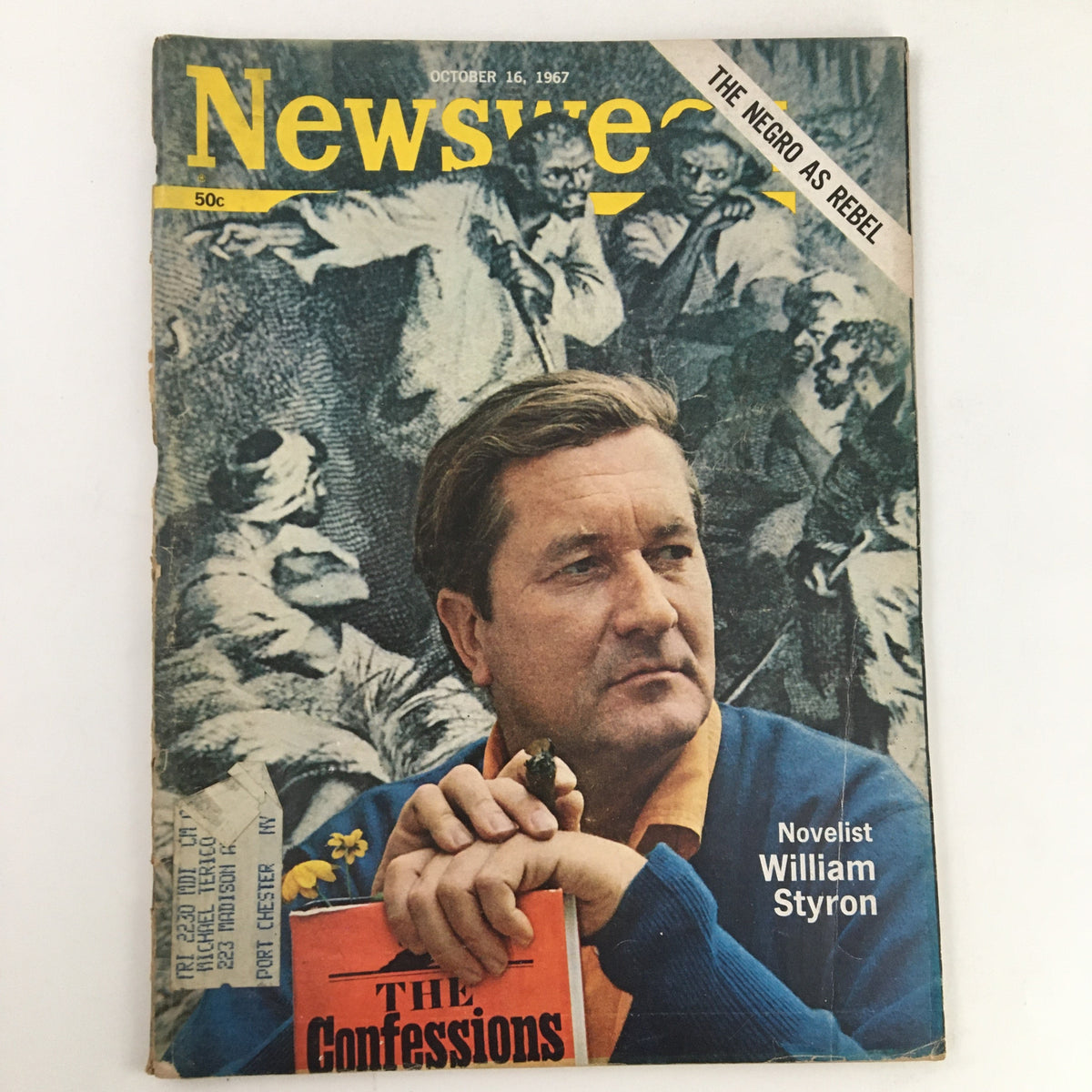 Newsweek Magazine cover from October 16, 1967, featuring the title 'The Negro as Rebel Novelist' with an image of author William Styron.