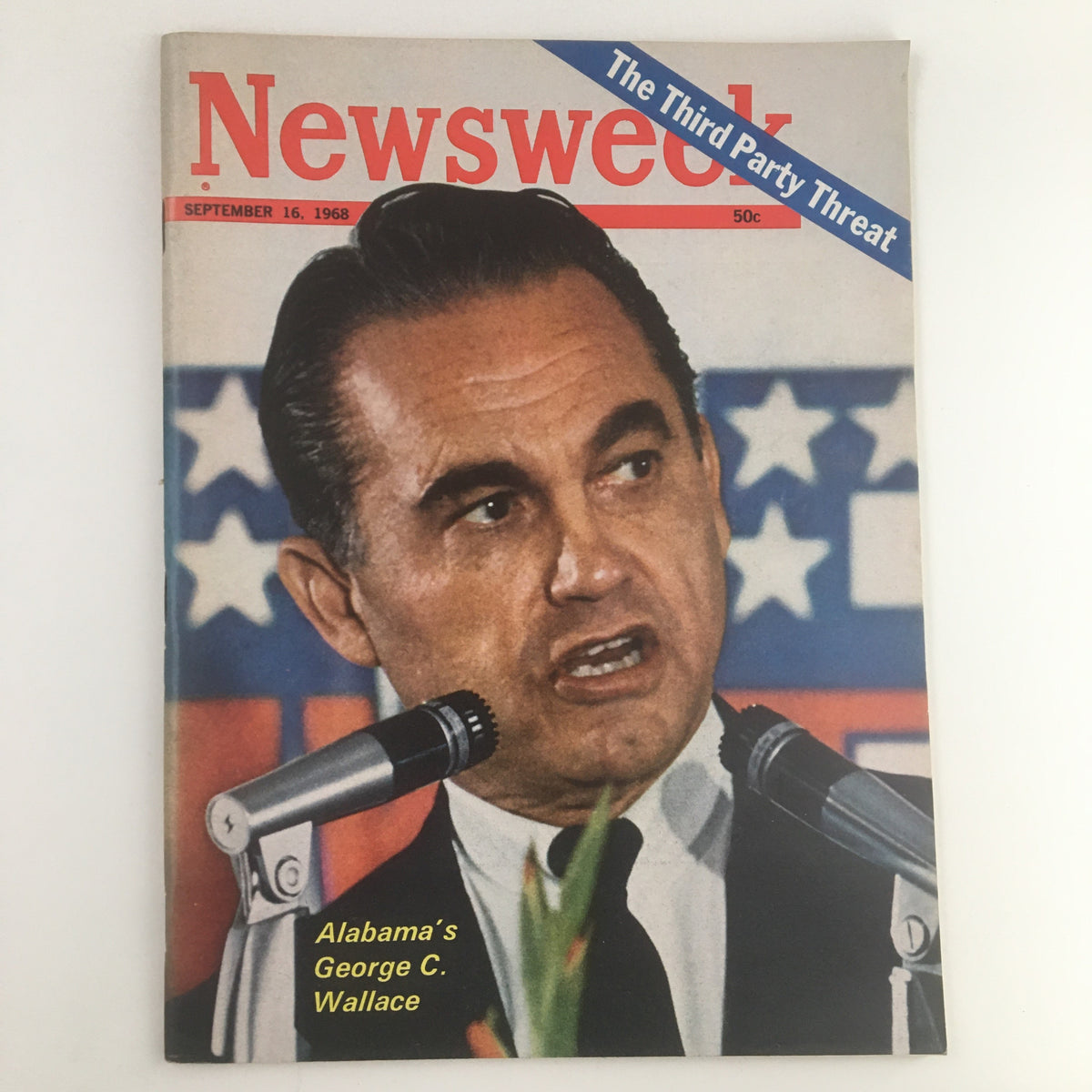 Newsweek Magazine from September 16, 1968 featuring Alabama's George C. Wallace on the cover, highlighting the political landscape of the era.
