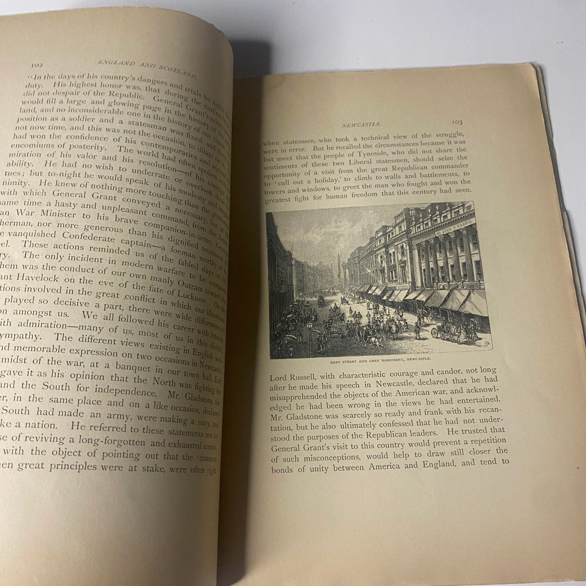Page from 'Around the World with General Grant – Book by John Russell Young, Part Two' featuring text and an engraving illustrating a historical scene.
