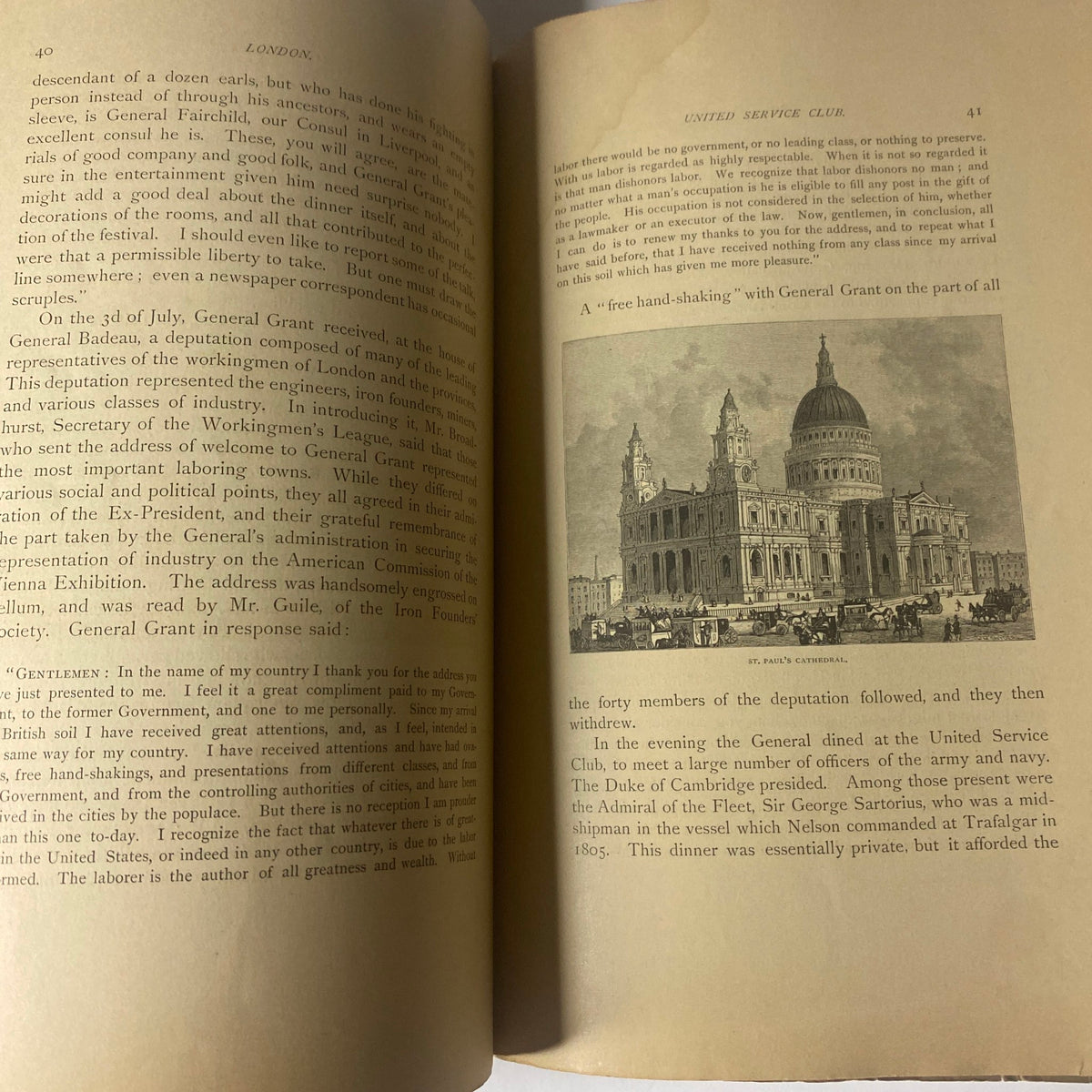 Page from 'Around the World with General Grant by John Russell Young, Part One', displaying text and an illustration related to General Grant's journey.