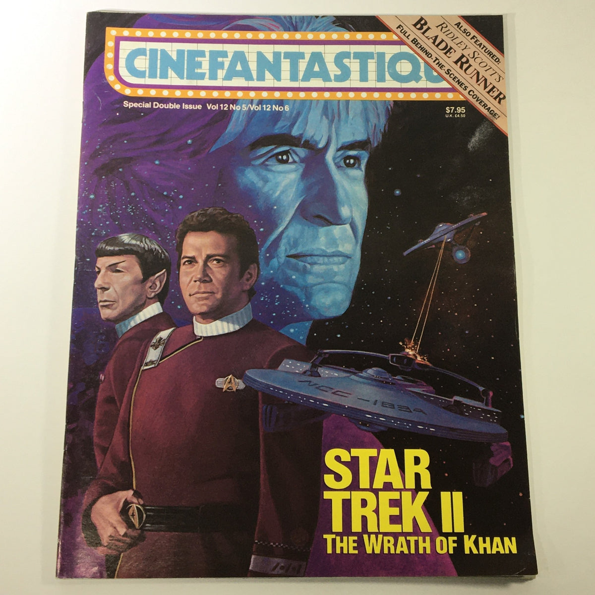 Cinefantastique January 1982 Vol. 12 #5 & #6 featuring Star Trek II: The Wrath of Khan cover art with characters and starship illustration.