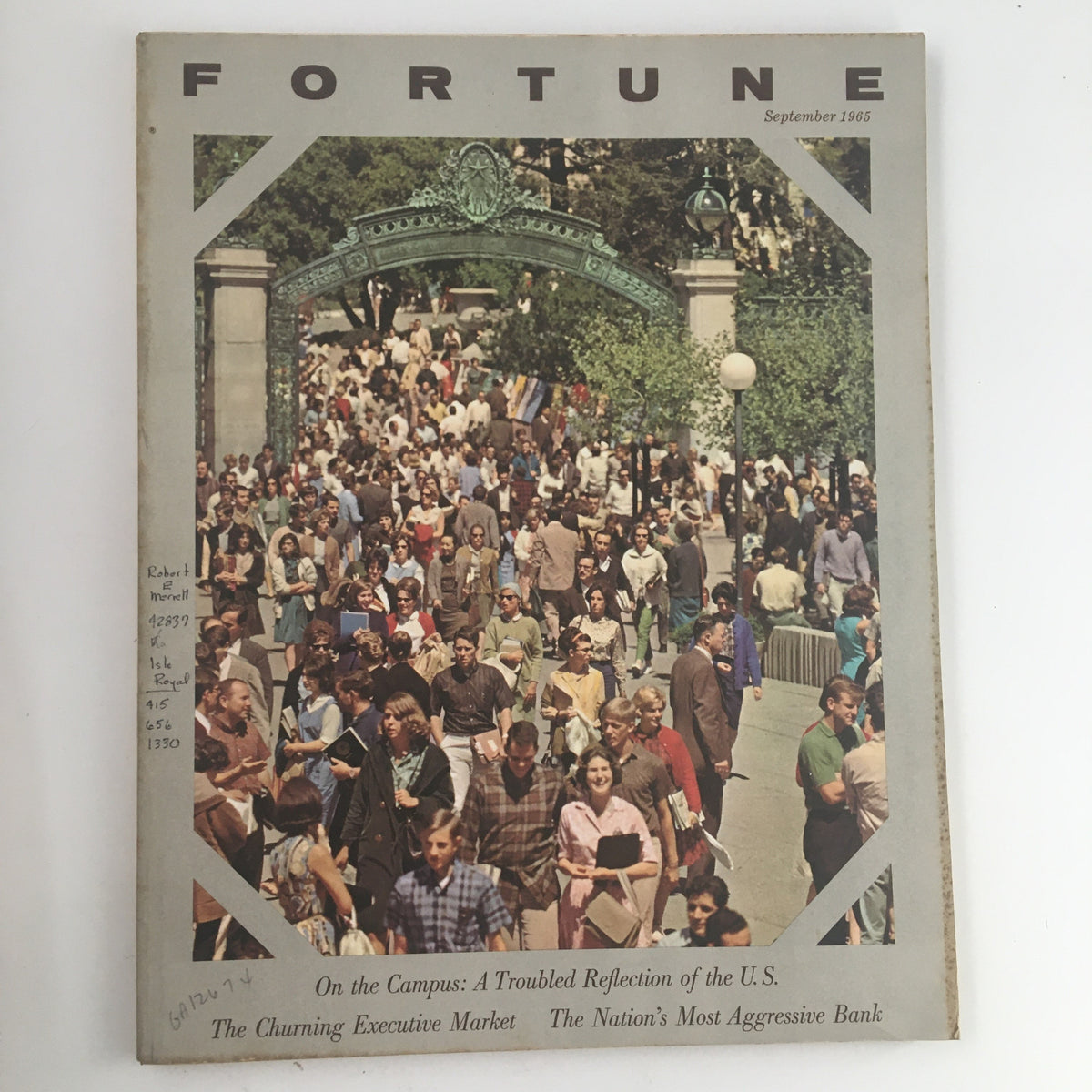 Cover of Fortune Magazine, September 1965 featuring a bustling crowd and the headline "The Nation's Most Aggressive Bank".