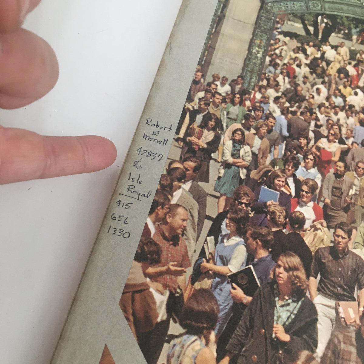 Detail of the Fortune Magazine September 1965 cover, showing handwritten notes near the edge.