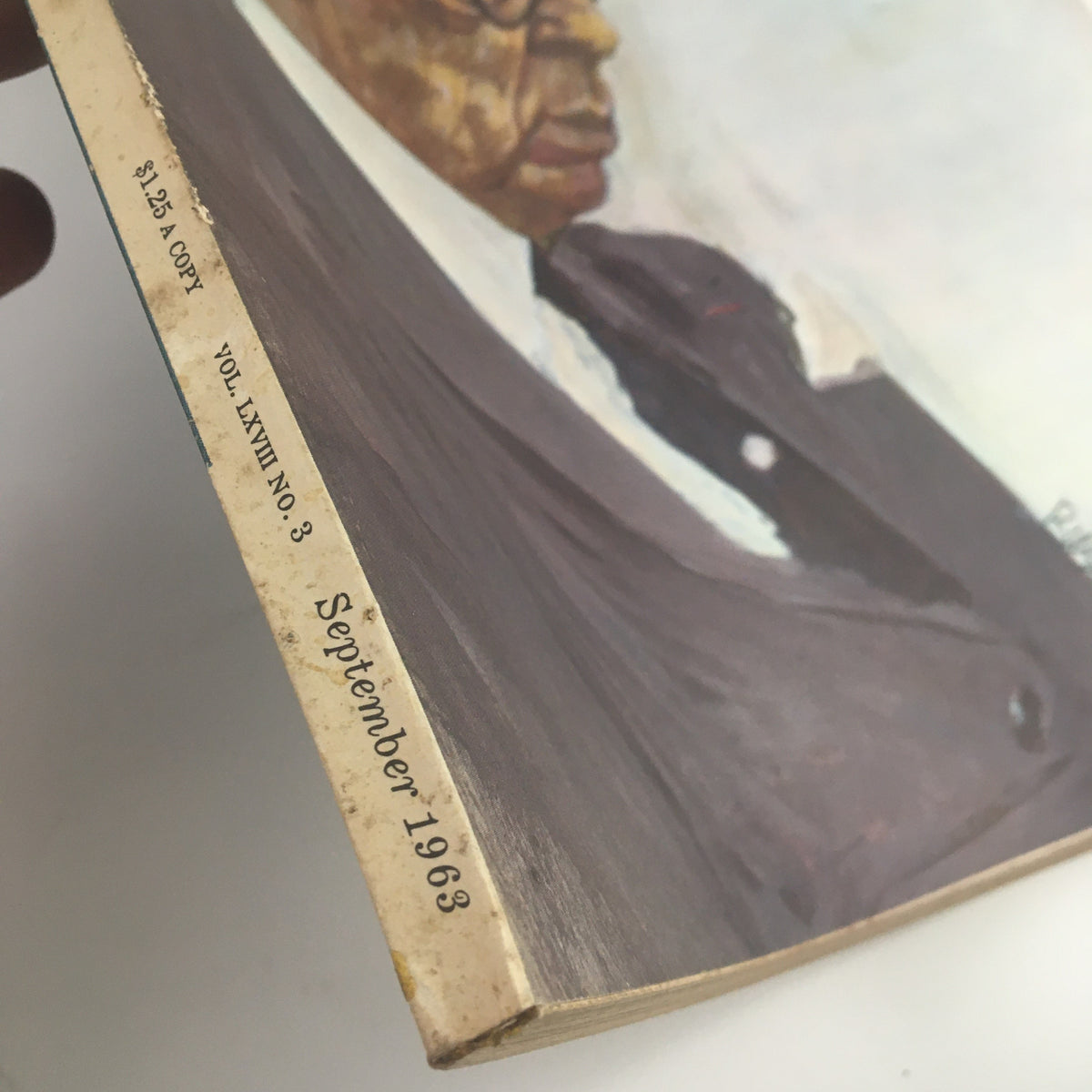 Spine view of Fortune Magazine September 1963, showcasing the title and publication date along with Alfred P. Sloan Jr.'s feature.