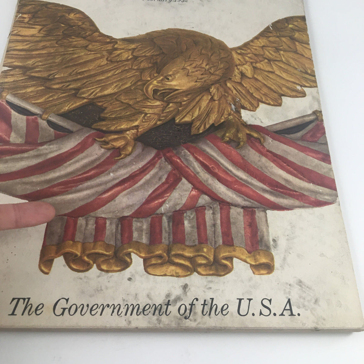 Cover of Fortune Magazine February 1952 featuring an eagle and stripes, emphasizing the theme The Government of the U.S.A.