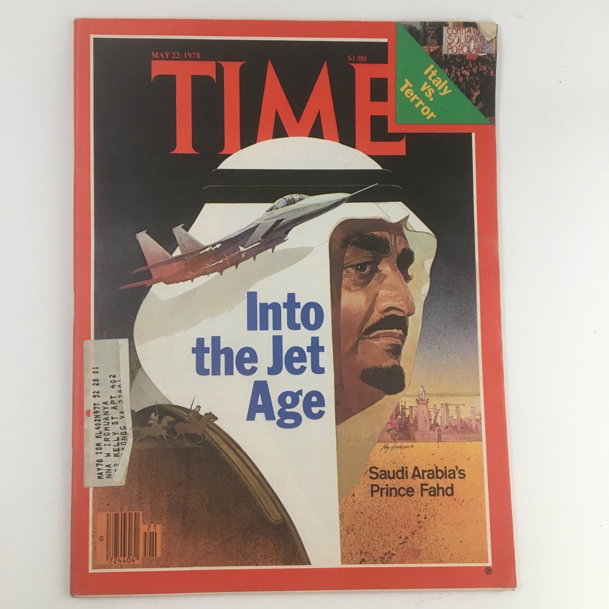 Cover of Time Magazine dated May 22, 1978, featuring the article 'Into The Jet Age' and an illustration of Saudi Arabia's Prince Fahd with a jet aircraft depicted above.