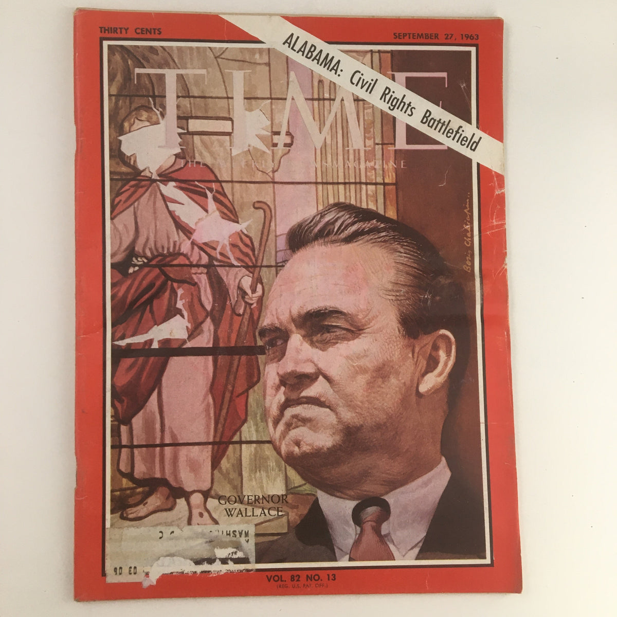 Time Magazine September 27, 1963, Vol. 82 No. 13 featuring Alabama Governor George Wallace, illustrating important themes of civil rights and political controversy in the 1960s.
