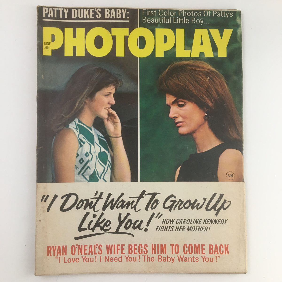 Photoplay Magazine cover from June 1971 featuring Patty Duke and Caroline Kennedy, highlighting vintage pop culture.
