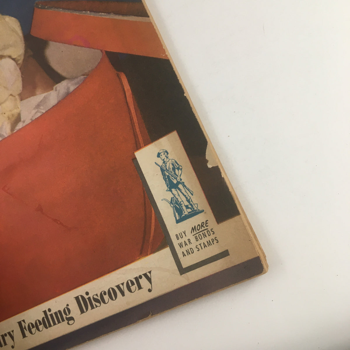 Bottom corner of the Farm Journal and Farmer's Wife April 1945 cover showcasing a war bond advertisement alongside the magazine's title.