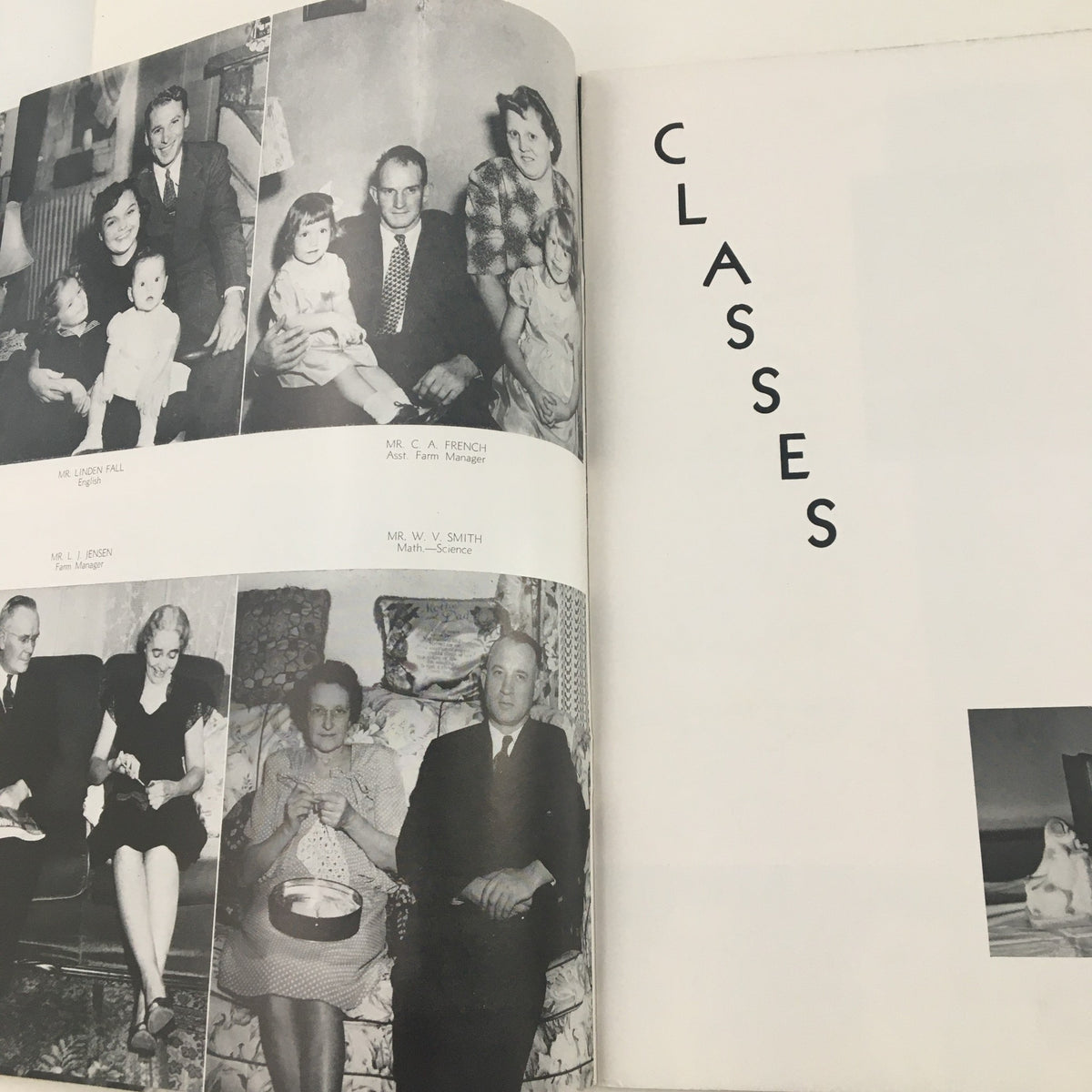 Classes section from the 1948 Shenandoah Valley Academy School Program highlighting students and instructors.