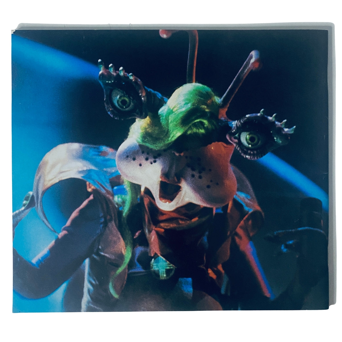 Back cover of Cinefex Magazine August 1985 No. 23 displaying a vibrant image of an alien character from the film Explorers, highlighting the magazine's focus on imaginative visual effects.